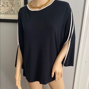 Navy Blue/White Tahari Women's Top